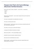 Flowers And Their Life Cycle &lpar;Biology 202&rpar; Exam Verified Answers