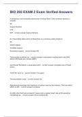 BIO 202 EXAM 2 Exam Verified Answers