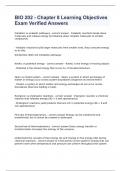 BIO 202 - Chapter 8 Learning Objectives Exam Verified Answers
