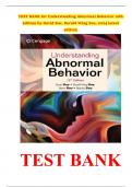 TEST BANK for Understanding Abnormal Behavior 12th Edition by David Sue, Derald Wing Sue, 2024 latest edition