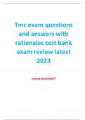 Tmc exam questions and answers with rationales test bank exam review latest 2023/2024