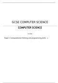 AQA     GCSE COMPUTER SCIENCE Paper 1 Computational thinking and programming skills – c  June 2023