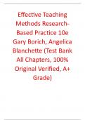 Test Bank For Effective Teaching Methods Research-Based Practice 10th Edition By Gary Borich&comma; Angelica Blanchette  Creswell&comma; Timothy Guetterman &lpar;All Chapters&comma; 100&percnt; Original Verified&comma; A&plus; Grade&rpar;