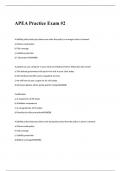 APEA Practice Exam &num;2 questions and answers 2024