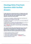 Oncology Nclex Prep Exam  Questions With Verified  Answers