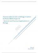Pearson Edexcel A Level Biology A salters Paper 3 June 2023 Final mark scheme