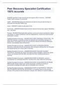 Peer Recovery Specialist Certification  100&percnt; accurate