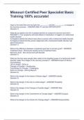 Missouri Certified Peer Specialist Basic Training 100&percnt; accurate&excl;