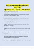 Data Management Foundations - WGU C175 Questions and Answers 100&percnt; Correct