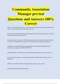 Community Association Manager pre-test Questions and Answers 100% Correct