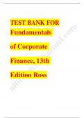 Test bank for fundamentals of corporate finance 13th edition by stephen ross  randolph westerfield bradford jordan Latest Update 2023-2024