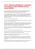 C175 - Business Intelligence &vert; questions and answers &vert; 100&percnt; verified correct &vert; Latest 2024&sol;25