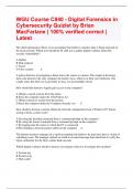 WGU Course C840 - Digital Forensics in Cybersecurity Quizlet by Brian MacFarlane &vert; 100&percnt; verified correct &vert; Latest