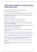 WGU Applied Healthcare Statistics Exam Study Guide 2024 