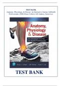 Test Bank for Anatomy, Physiology, & Disease: An Interactive Journey for Health Professionals 3rd Edition by Colbert, All Chapters ISBN : 9780134876368 Chapter 1-15| Complete  Guide A+ 