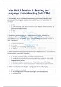 Letrs Unit 1 Session 1: Reading and  Language Understanding Quiz, 2024