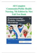 All Complete Community Public Health Nursing, Test Bank 7th Edition by Nies Full 