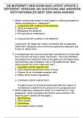 OB MATERNITY HESI EXAM 2024 LATEST UPDATE 2 DIFFERENT VERSIONS 200 QUESTIONS AND ANSWERS WITH RATIONALE