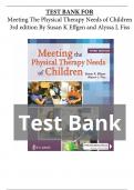Test Bank for Meeting the Physical Therapy Needs of Children Third Edition &vert; All Chapters &vert; COMPLETE GUIDE A&plus;