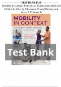 Test bank for Mobility in Context: Principles of Patient Care Skills Third Edition | All Chapters | COMPLETE GUIDE A+