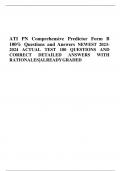 ATI PN Comprehensive Predictor Form B  100% Questions and Answers NEWEST 2023- 2024 ACTUAL TEST 180 QUESTIONS AND CORRECT DETAILED ANSWERS WITH  RATIONALES|ALREADYGRADED