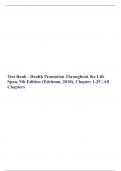 Test Bank - Health Promotion Throughout the Life Span, 9th Edition (Edelman, 2018), Chapter 1-25 | All Chapters