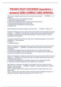 PRIVATE PILOT CHECKRIDE &lpar;questions &plus;  answers&rpar; 100&percnt; CORRECT AND VERIFIED&period;