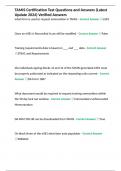 TAMIS Certification Test Questions and Answers &lpar;Latest Update 2024&rpar; Verified Answers 