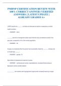 PMHNP CERTIFICATION REVIEW WITH  100&percnt; CORRECT ANSWER &lpar;VERIFIED  ANSWERS&rpar; &vert; LATEST UPDATE &vert;  ALREADY GRADED A&plus;