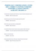 PMHNP ANCC CERTIFICATION 1 WITH  100&percnt; CORRECT ANSWER &lpar;VERIFIED  ANSWERS&rpar; &vert; LATEST UPDATE &vert;  ALREADY GRADED A&plus;
