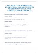NAIL TECH STATE BOARD&sol;FINALS  EXAM WITH 100&percnt; CORRECT ANSWER  &lpar;VERIFIED ANSWERS&rpar; &vert; LATEST  UPDATE &vert; ALREADY GRADED A&plus;