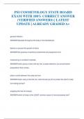 PSI COSMETOLOGY STATE BOARD  EXAM WITH 100&percnt; CORRECT ANSWER  &lpar;VERIFIED ANSWERS&rpar; &vert; LATEST  UPDATE &vert; ALREADY GRADED A&plus;