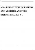 MVA PERMIT TEST QUESTIONS AND VERIFIED ANSWERS 2024/2025 GRADED A+.
