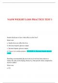 NASM WEIGHT LOSS PRACTICE TEST 1