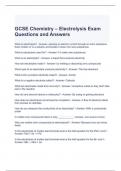 GCSE Chemistry – Electrolysis Exam Questions and Answers