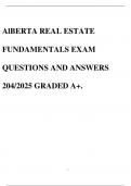 AlBERTA REAL ESTATE FUNDAMENTALS EXAM QUESTIONS AND ANSWERS 204/2025 GRADED A+.