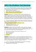 APEA Pre-Predictor Test Questions and Correct detailed Answers with Rationales 2024
