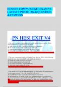 HESI RN COMPASS EXIT EXAM V1 LATEST UPDATE (2024) QUESTION &ANSWERS