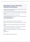 Electrolysis & Laser Final Exam Questions and Answers