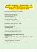 NURS 3150 Exam 1 Study Guide &vert; 105 Questions with 100&percnt; Correct Answers &vert; Verified &vert; Latest Update 2024