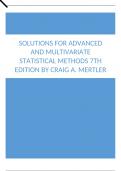 Solutions For Advanced and Multivariate Statistical Methods 7th Edition by Craig A. Mertler.docx