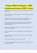 Finance Skills for Managers - D076 Questions and Answers 100&percnt; Correct