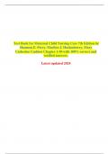Test Bank for Maternal Child Nursing Care 7th Edition by Shannon E&period; Perry&comma; Marilyn J&period; Hockenberry&comma; Mary Catherine Cashion Chapter 1-50 with 100&percnt; correct and verified answers&period;  Latest updated 2024