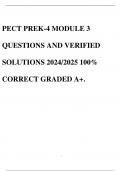 PECT PREK-4 MODULE 3 QUESTIONS AND VERIFIED SOLUTIONS 2024/2025 100% CORRECT GRADED A+. 