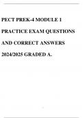 PECT PREK-4 MODULE 1 PRACTICE EXAM QUESTIONS AND CORRECT ANSWERS 2024/2025 GRADED A.