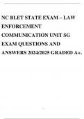 NC BLET STATE EXAM &ndash; LAW ENFORCEMENT COMMUNICATION UNIT SG EXAM QUESTIONS AND ANSWERS 2024&sol;2025 GRADED A&plus;&period;
