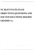 NC BLET STATE EXAM OBJECTIVES QUESTIONS AND SOLVED SOLUTIONS 2024&sol;2025 GRADED A&plus;&period;
