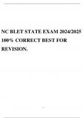 NC BLET STATE EXAM 2024/2025 100% CORRECT BEST FOR REVISION.