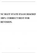 NC BLET STATE EXAM 2024&sol;2025 100&percnt; CORRECT BEST FOR REVISION&period;
