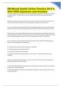 RN Mental Health Online Practice 2019 A With NGN Questions and Answers Updated 2024